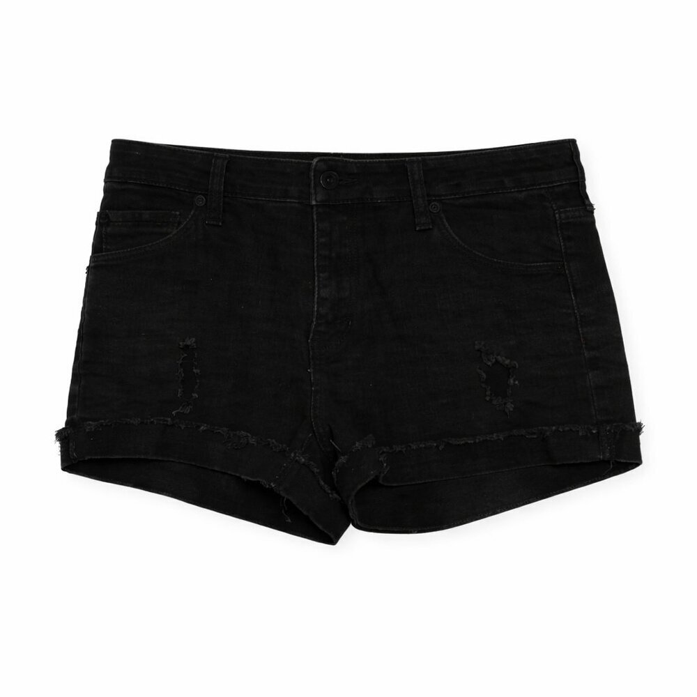 CELEBRITY PINK The Honey Distressed Cuffed Black Shorts Junior Size 5